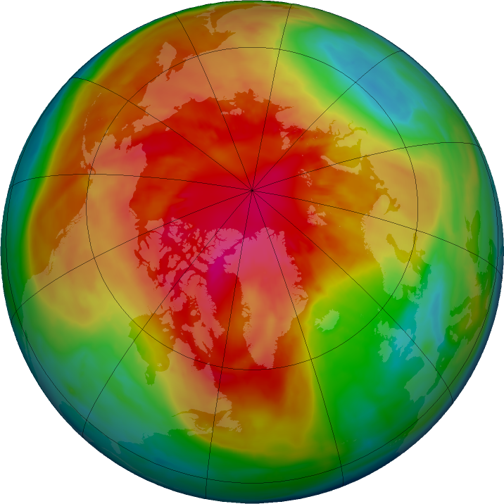 Arctic ozone map for 13 March 2016